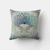 孔雀アールデコ新しいバタフライエレガント金ゴールド クッション (裏面)