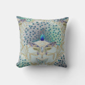 孔雀アールデコ新しいバタフライエレガント金ゴールド クッション (正面)