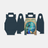 孔雀アールヌーヴェア金ゴールドフレーム高級結婚鳥の フェイバーボックス (折り畳みなし)