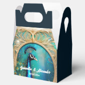 孔雀アールヌーヴェア金ゴールドフレーム高級結婚鳥の フェイバーボックス (オープン)