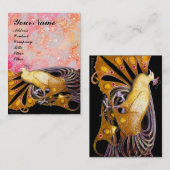 孔雀イエローレッドピンク黒の輝き 名刺 (正面/裏面)