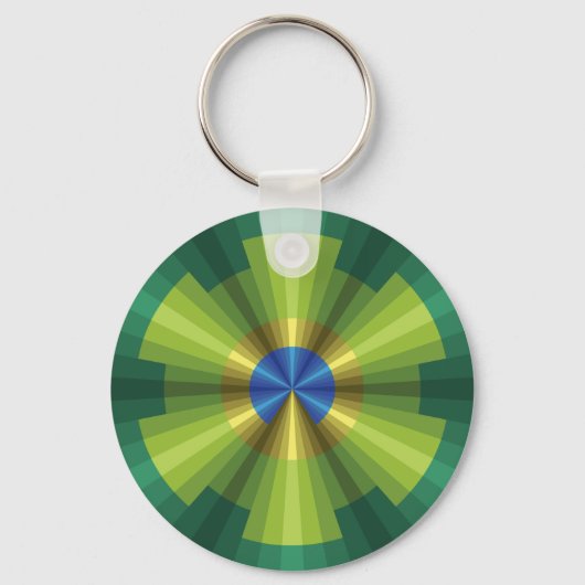 孔雀イリュージョンキーチェーン キーホルダー (正面)