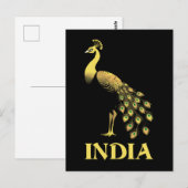 孔雀インド国鳥 ポストカード (正面/裏面)