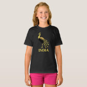 孔雀インド国鳥 Tシャツ (正面フル)