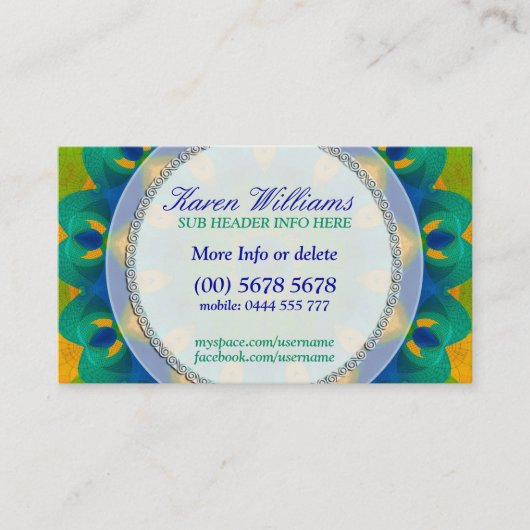 孔雀エネルギーニューエイジホリスティック名刺 名刺 (正面)