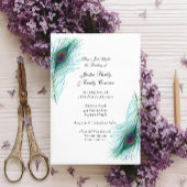 孔雀エレガントの羽結婚根 招待状