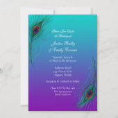 孔雀エレガントの羽結婚根 招待状 (正面)