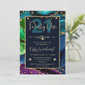 孔雀エレガントグリッターアゲテバースデーパーティー 招待状 (スタンド正面)