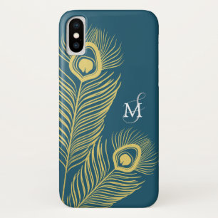 孔雀エレガントヴィンテージモノグラム iPhone X ケース