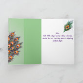 孔雀エレガント卒業式折り返しグリーティングカード カード (内部)