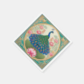 孔雀エレガント模様 スタンダードカクテルナプキン (角)
