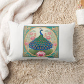 孔雀エレガント模様 ランバークッション (ブランケット)