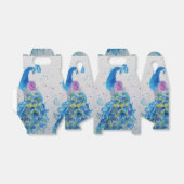 孔雀エレガント水色の鳥の鳥ネイビーブルー フェイバーボックス (折り畳みなし)