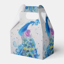 孔雀エレガント水色の鳥の鳥ネイビーブルー フェイバーボックス