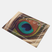 孔雀エレガント羽の写真歓迎ドアマット ドアマット (アングル)