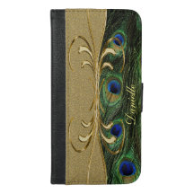 孔雀エレガント羽ゴールデンオーナメントモノグラム