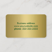 孔雀エレガント羽ゴールデンデザインモノグラム 名刺 (裏面)