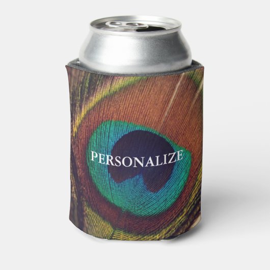 孔雀エレガント羽ピーフクロウ目カスタムウェディング 缶クーラー (缶裏面)