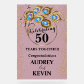 孔雀エレガント羽50周年記念 アクリルサイン (正面)