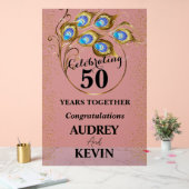 孔雀エレガント羽50周年記念 アクリルサイン (ウェディング)