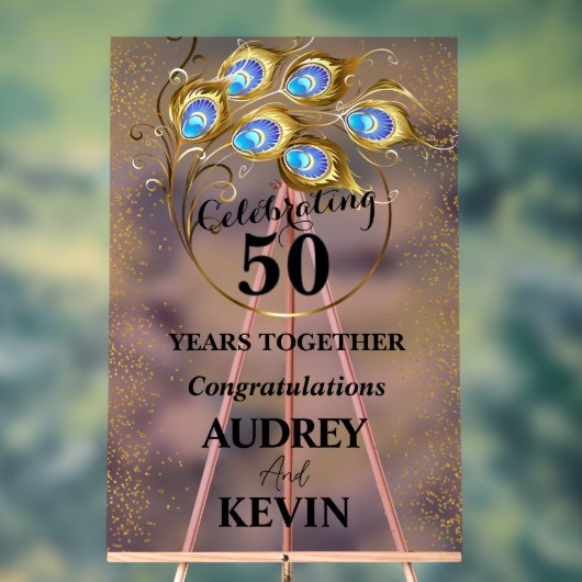 孔雀エレガント羽50周年記念 アクリルサイン (ニュートラル)