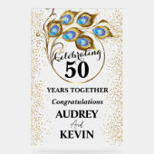 孔雀エレガント羽50周年記念 アクリルサイン (正面)