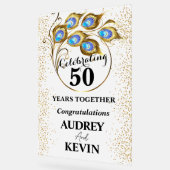 孔雀エレガント羽50周年記念 アクリルサイン (傾斜)