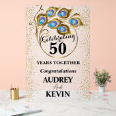 孔雀エレガント羽50周年記念 アクリルサイン (ウェディング)