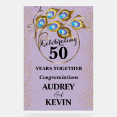 孔雀エレガント羽50周年記念 アクリルサイン (正面)