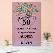 孔雀エレガント羽50周年記念 アクリルサイン (ウェディング)