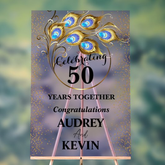 孔雀エレガント羽50周年記念 アクリルサイン (ニュートラル)