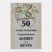 孔雀エレガント羽50周年記念 アクリルサイン (正面)