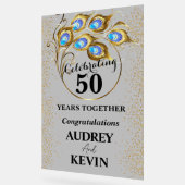 孔雀エレガント羽50周年記念 アクリルサイン (傾斜)