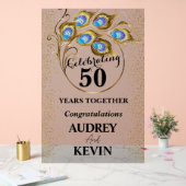 孔雀エレガント羽50周年記念 アクリルサイン (ウェディング)