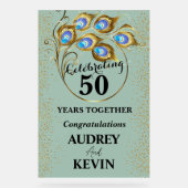 孔雀エレガント羽50周年記念 アクリルサイン (正面)