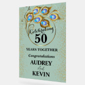 孔雀エレガント羽50周年記念 アクリルサイン (傾斜)