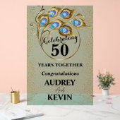 孔雀エレガント羽50周年記念 アクリルサイン (ウェディング)