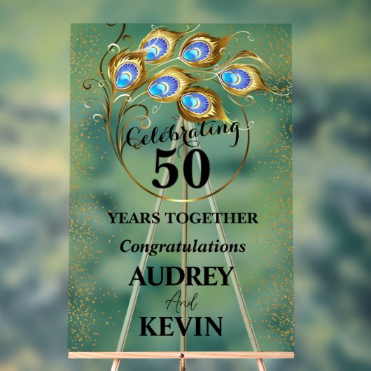 孔雀エレガント羽50周年記念 アクリルサイン (ニュートラル)