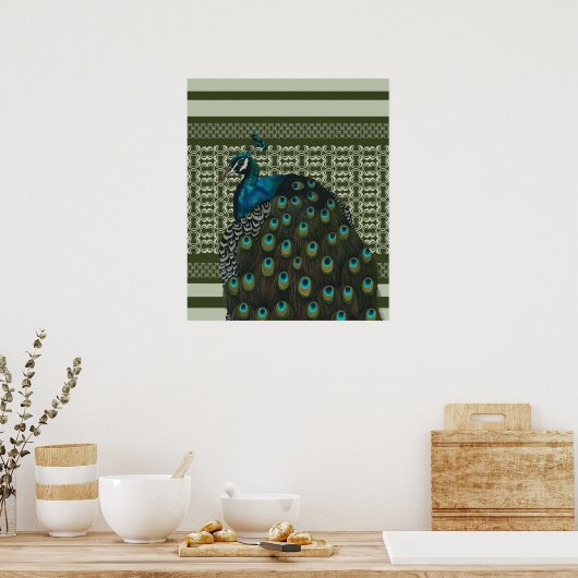 孔雀エレガント鳥の愛好家 ポスター (キッチン)