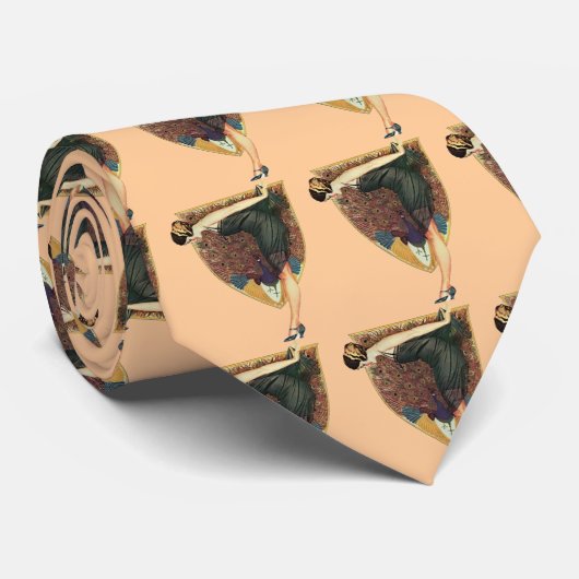 孔雀エンブレム付きフラッパー ネクタイ (ロール)