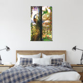 孔雀オウム鳥ステンドグラス延伸キャンバス キャンバスプリント (インサイチュ (寝室))