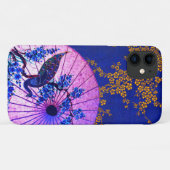 孔雀オリエンタルパラソルさくらんぼ咲きブルーピンク Case-Mate iPhoneケース (裏面(横))