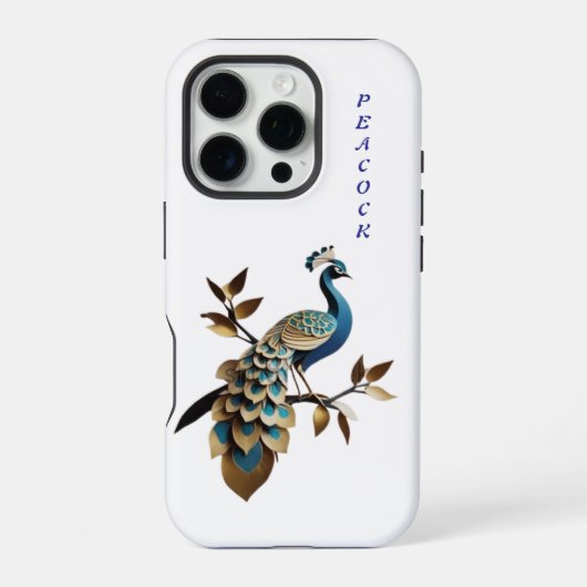 孔雀カバーデザイン iPhoneケース (裏面)