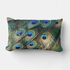 孔雀カラフルの羽 ランバークッション