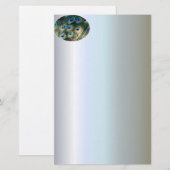 孔雀カラフルの羽 便箋 (正面/裏面)