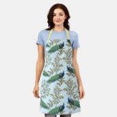 孔雀カラフルエプロン エプロン (着用した状態)