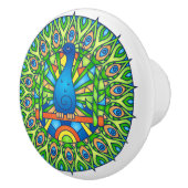 孔雀カラフルマンダラセラミックプル セラミックノブ (右)