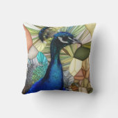 孔雀カラフルモザイク装飾用クッション クッション (裏面)