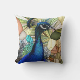 孔雀カラフルモザイク装飾用クッション クッション