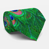 孔雀カラフル模様タイ ネクタイ (ロール)